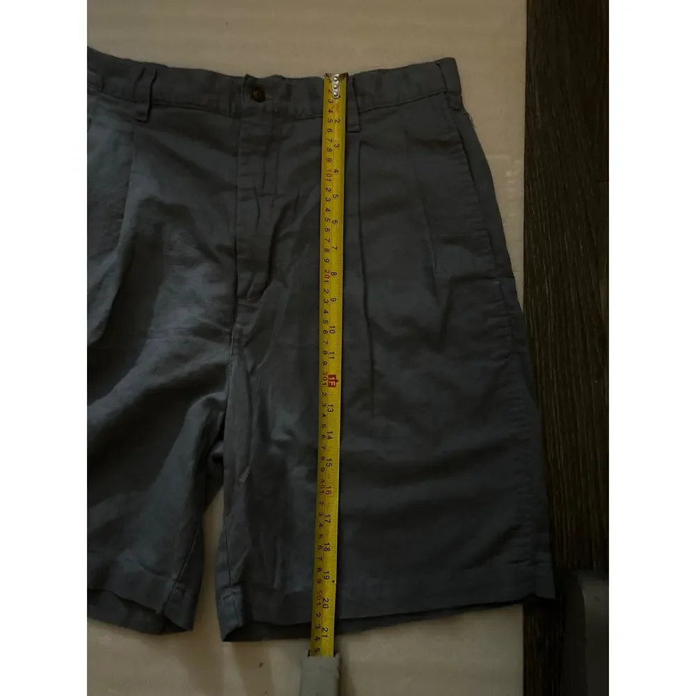 Ralph Lauren Chaps Blue Gray Linen Shorts 34 Casual Nautical Costal Preppy Comfy